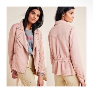 ANTHROPOLOGIE | MARRAKECH Ronika Blush Pink Moto Jacket Women’s Size X-Small